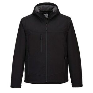 Portwest® KX3 Black Hooded Softshell Jacket - New - Sizes L, XL, XXL